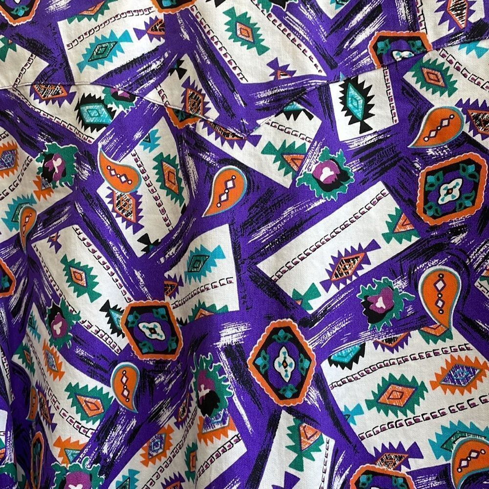 VINTAGE WRANGLER‎ BRUSHPOPPER SHIRT IN AZTEC PRINT - Picture 9 of 9